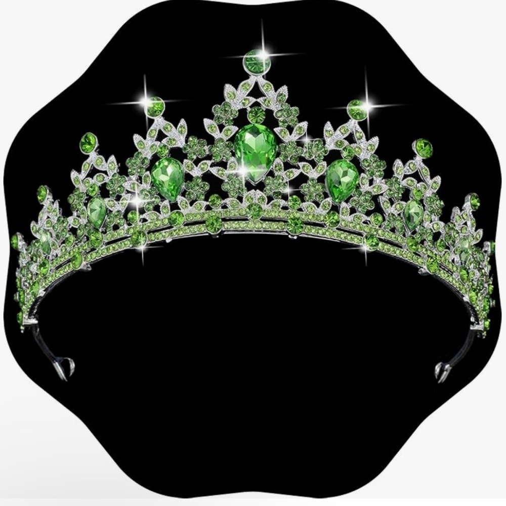 Elegant Green Crystal Tiara